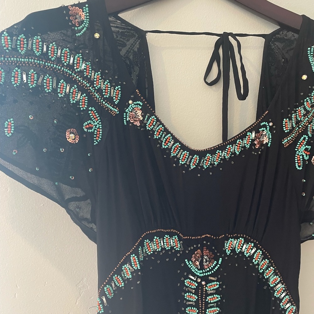 Free People Formal black chiffon  gown size 2